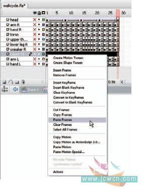 Flash cs3教程：人物行走動畫制作技巧,PS教程,思緣教程網(wǎng)