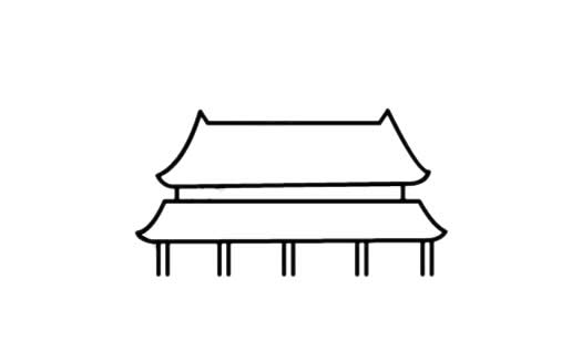 國(guó)慶節(jié)簡(jiǎn)筆畫_國(guó)慶節(jié)主題天安門和國(guó)旗簡(jiǎn)筆畫步驟圖