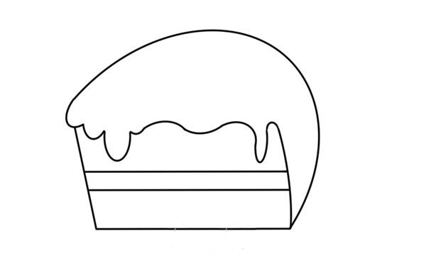 夾心蛋糕簡(jiǎn)筆畫的彩色畫法步驟圖片