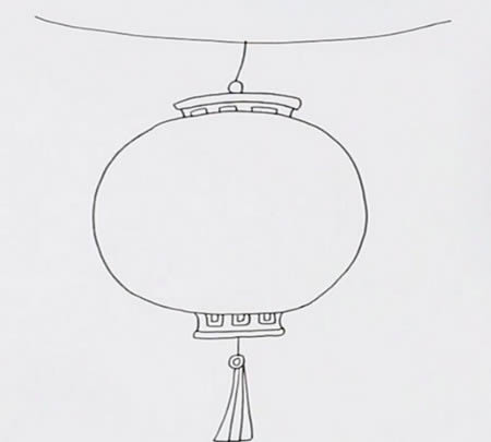 燈籠簡筆畫彩色步驟畫法